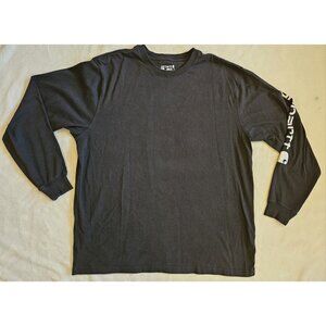 Carhartt Men's Black Loose Fit Longsleeve T shirt Size XL Arm Logo